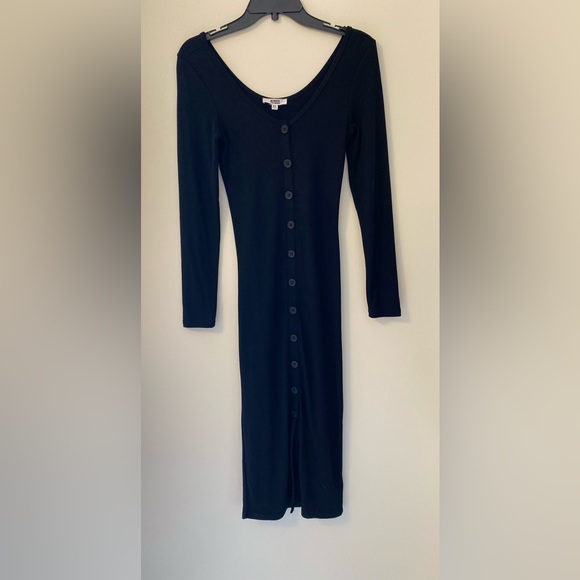 BBDakota Black Midi Long Sleeve Dress - Picture 1 of 2